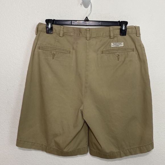 Polo by Ralph Lauren Men's 100% Cotton Pleated Khaki Shorts Size 35 - Picture 2 of 6
